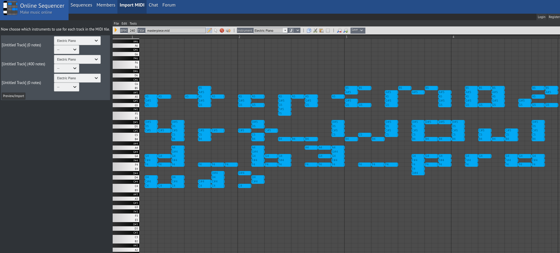 MIDI visualisation showing text rtcp{M0Z4rt_WOuld_b3_proud}